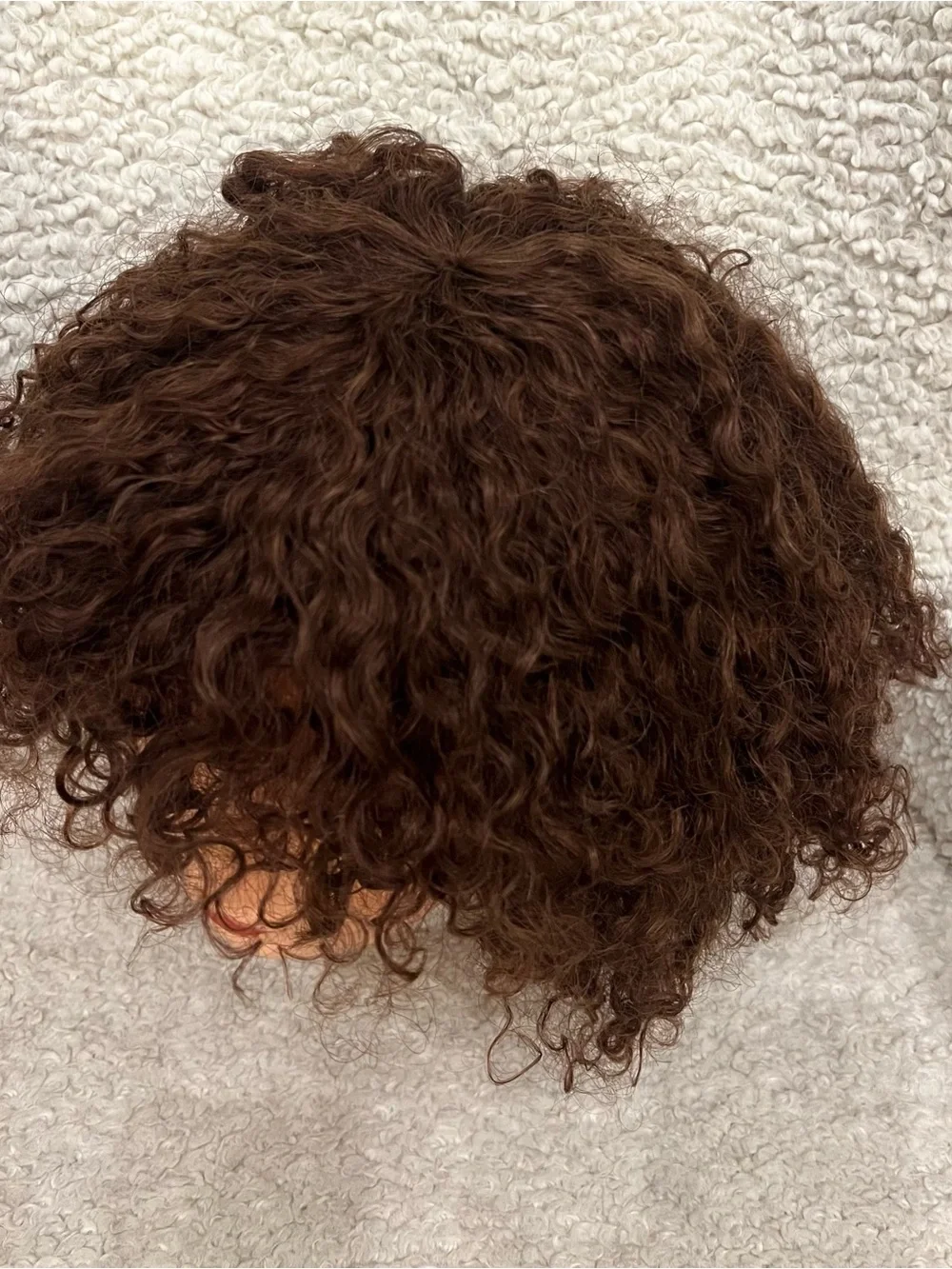 GORGIUS Kinky Curly Human Hair Wig Brown Short Wig